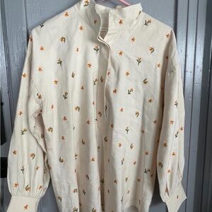 Floral Cream embroidered women’s Shirt